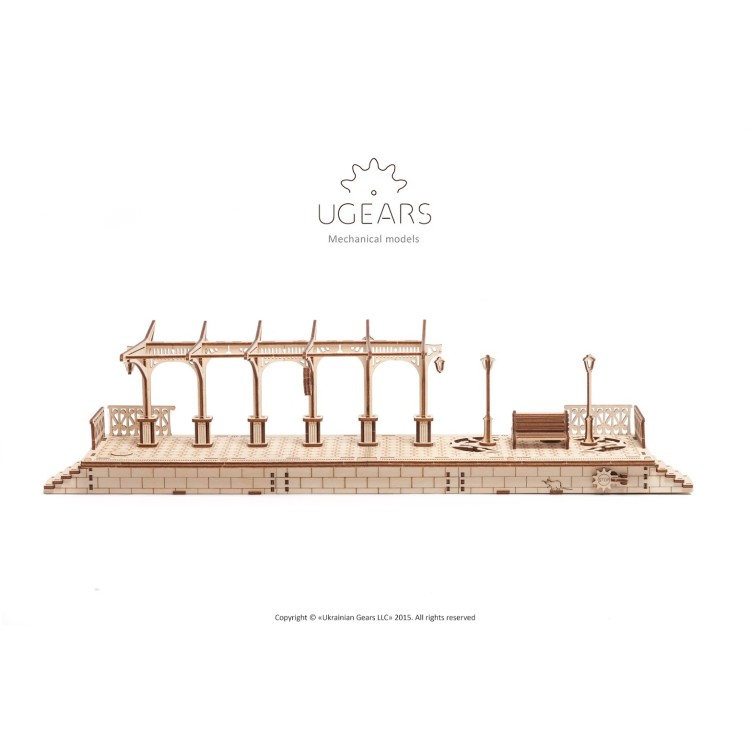Ugears Railway Platform | Mechanical 3D Wooden Puzzle Kit