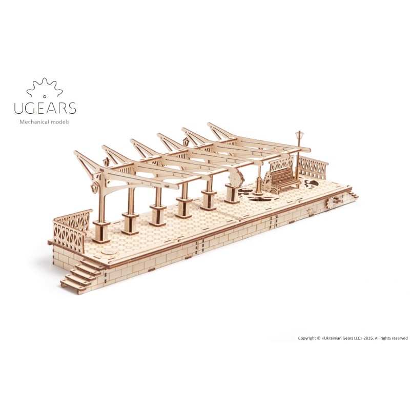 Ugears Railway Platform | Mechanical 3D Wooden Puzzle Kit