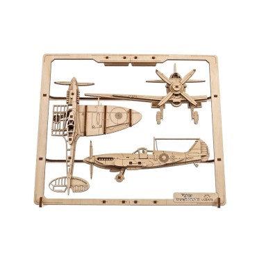 ugears 2 5d avion de chasse mk8 47pcs puzzle 3d mecanique en bois maquette bois puzzle 3d