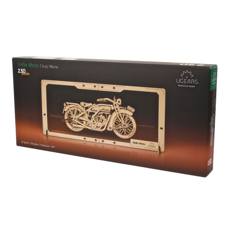2.5D Indie Moto 42Pcs - Puzzle 3D Mécanique en Bois