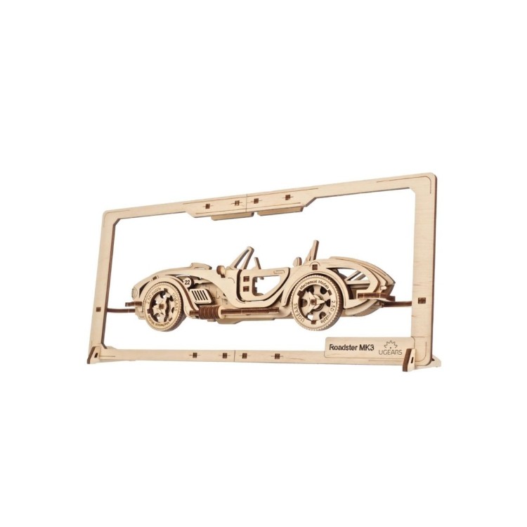 2.5D Roadster Mk3 62Pcs - Puzzle 3D Mécanique en Bois
