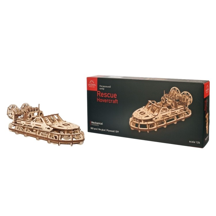 Aeroglisseur De Secours 383Pcs - Puzzle 3D Mécanique en Bois