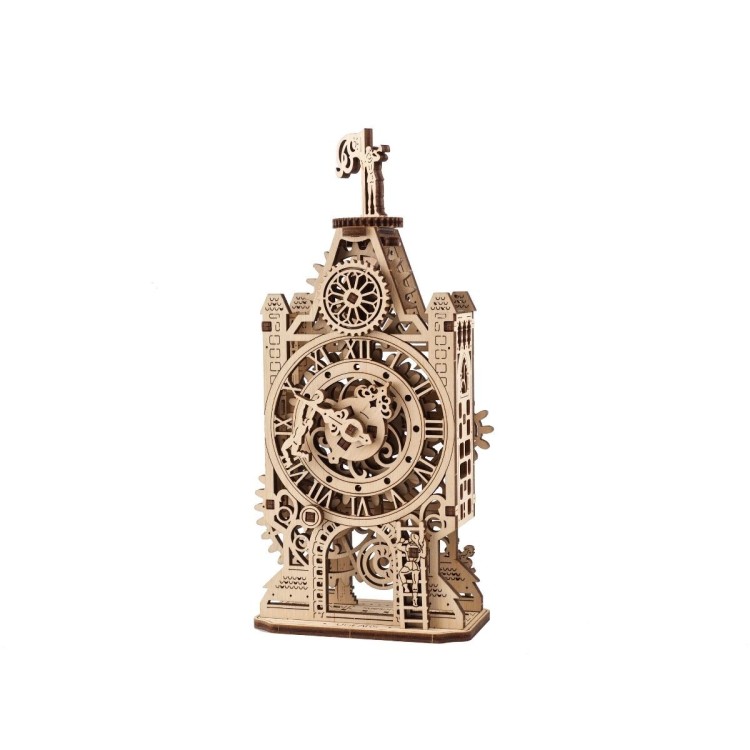 ugears ancien beffroi 44pcs puzzle 3d mecanique en bois maquette bois puzzle 3d