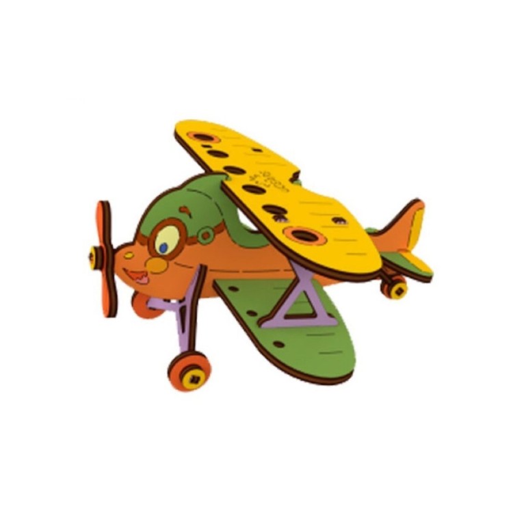 puzzle di legno del modello di legno del modello del biplano dell aeroplano dell aeroplano