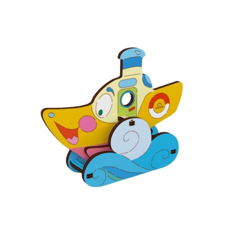 ugears bateau a vapeur a colorier puzzle 3d en bois retro maquette bois puzzle 3d
