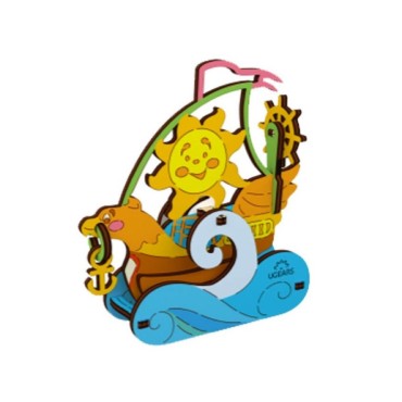ugears bateau sur l eau a colorier puzzle 3d support vagues maquette bois puzzle 3d