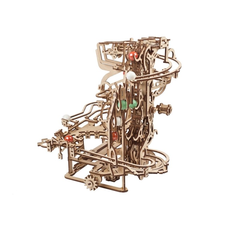 Circuit A Billes Avec Elevateur - Puzzle 3D Mécanique en Bois