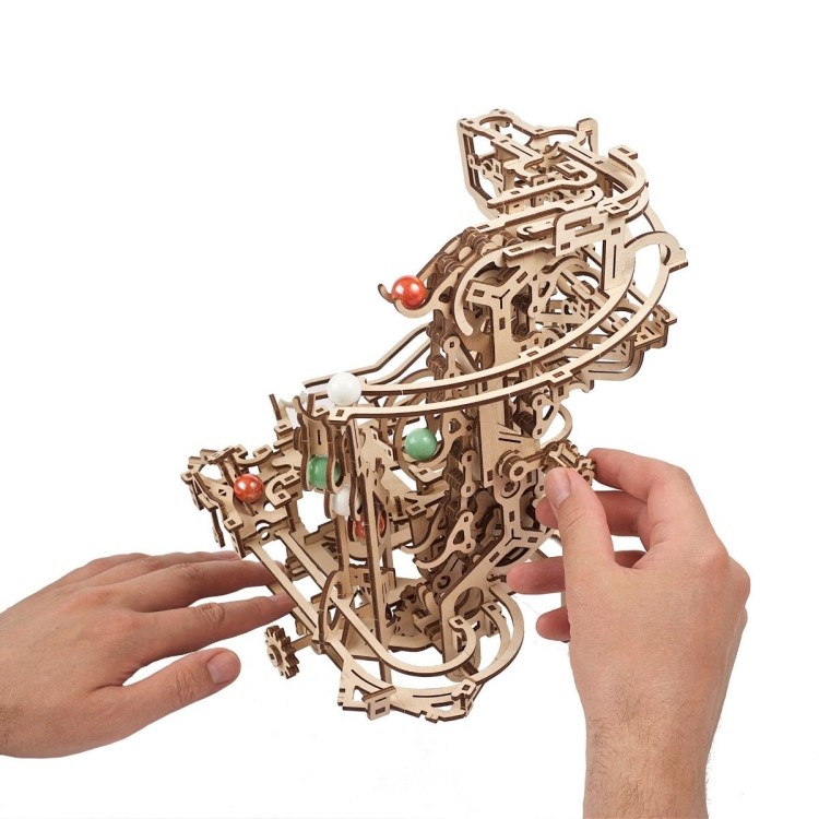 Circuit A Billes Avec Elevateur - Puzzle 3D Mécanique en Bois