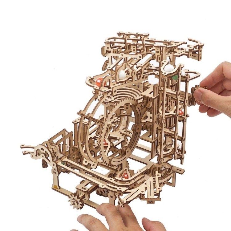 Circuit A Billes Escalier 3 Niveaux - Puzzle 3D Mécanique en Bois