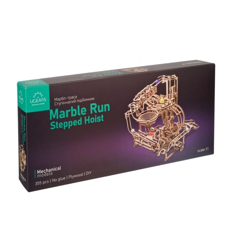 Circuit A Billes Escalier 3 Niveaux - Puzzle 3D Mécanique en Bois