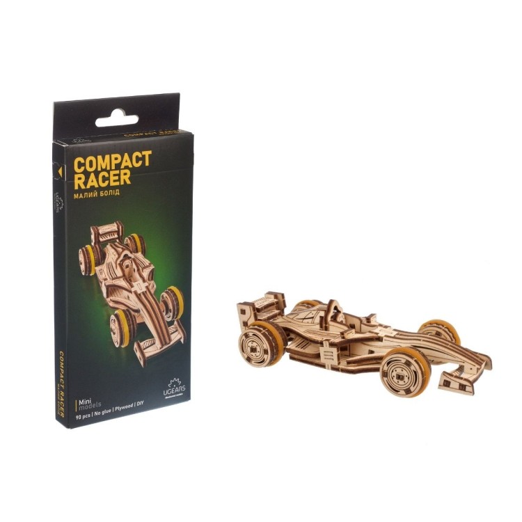 Compact Racer 90Pcs - Puzzle 3D Mécanique en Bois
