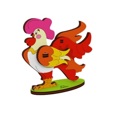 ugears coq a colorier puzzle 3d animalier en bois maquette bois puzzle 3d