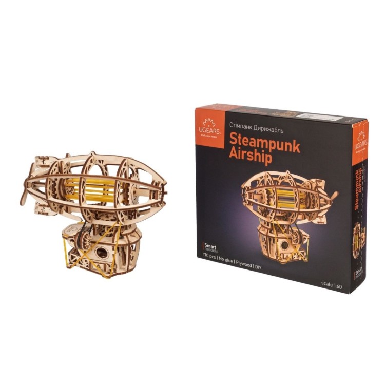Dirigeable Steampunk 170Pcs - Puzzle 3D Mécanique en Bois