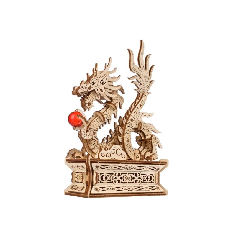 ugears dragon de la chance 141pcs puzzle 3d mecanique en bois maquette bois puzzle 3d