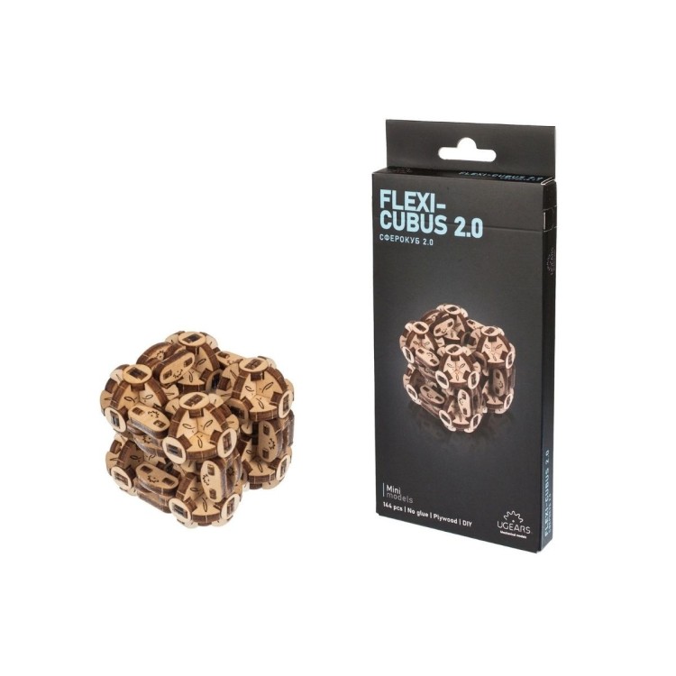 Flexi-Cube 2.0 144Pcs - Puzzle 3D Mécanique en Bois