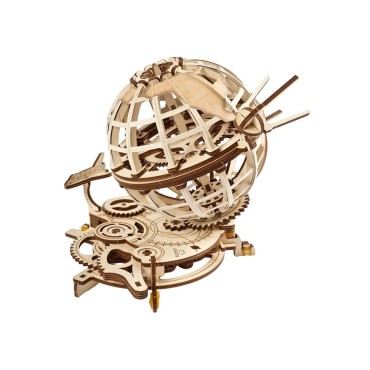 ugears globus globe terrestre mecanique anime maquette bois puzzle 3d