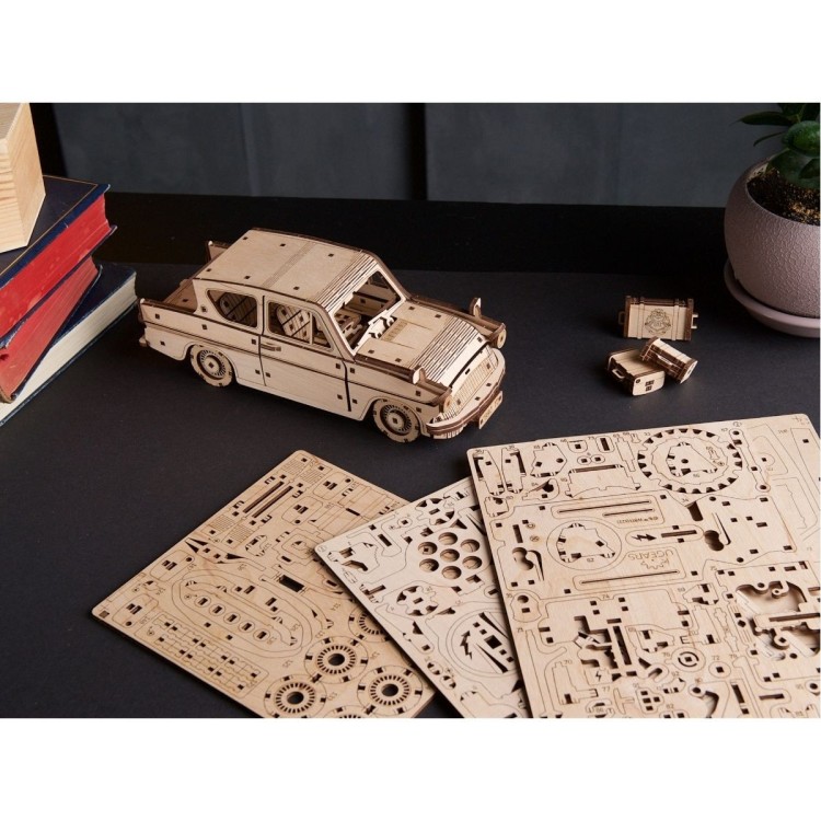 Harry Potter Ford Anglia Volante Des Weasley - Puzzle 3D Mécanique en Bois