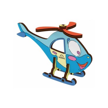 ugears Helicoptere A Colorsing 3D Puzzle Modello di legno Puzzle di legno 3D