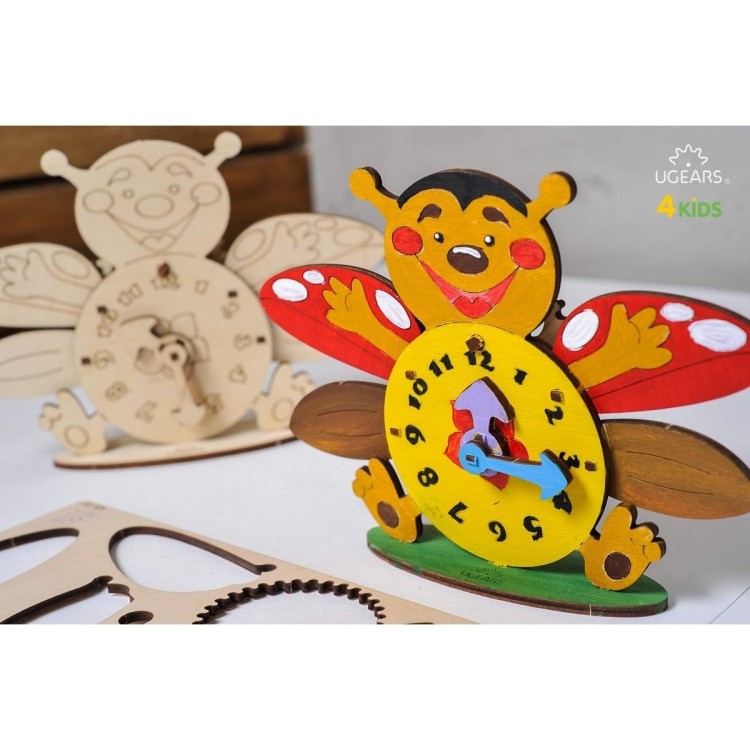 Horloge à Colorier - Puzzle 3D Éducatif en Bois