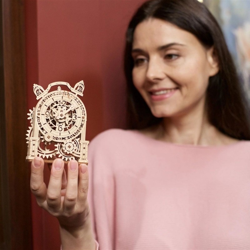Horloge Vintage 43Pcs - Puzzle 3D Mécanique en Bois
