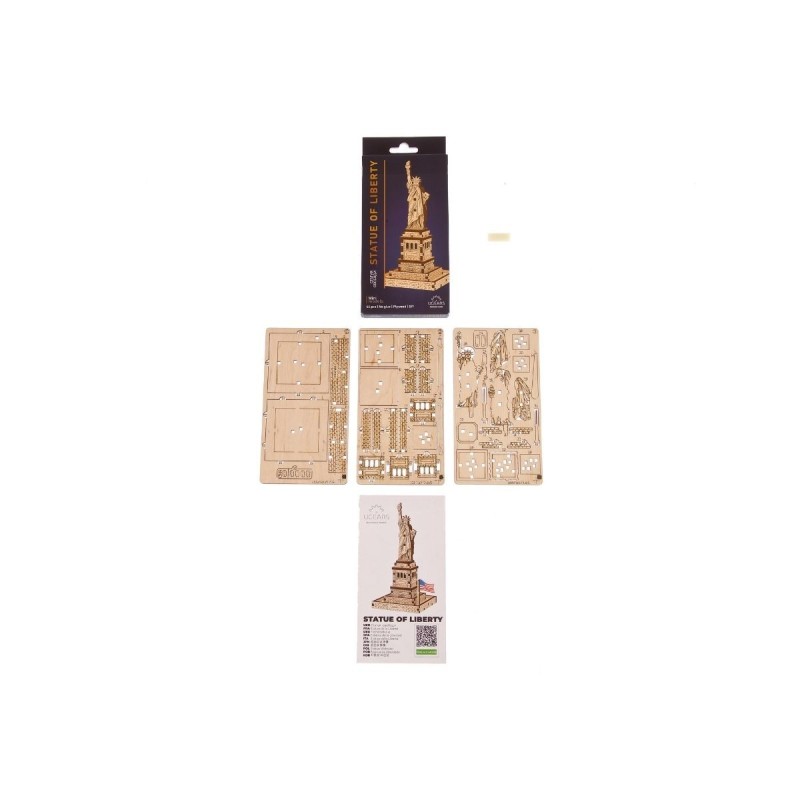 La Statue De La Liberte 46Pcs - Puzzle 3D Mécanique en Bois