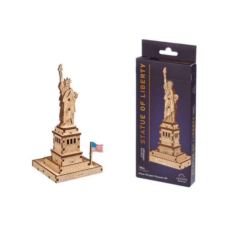 La Statue De La Liberte 46Pcs - Puzzle 3D Mécanique en Bois