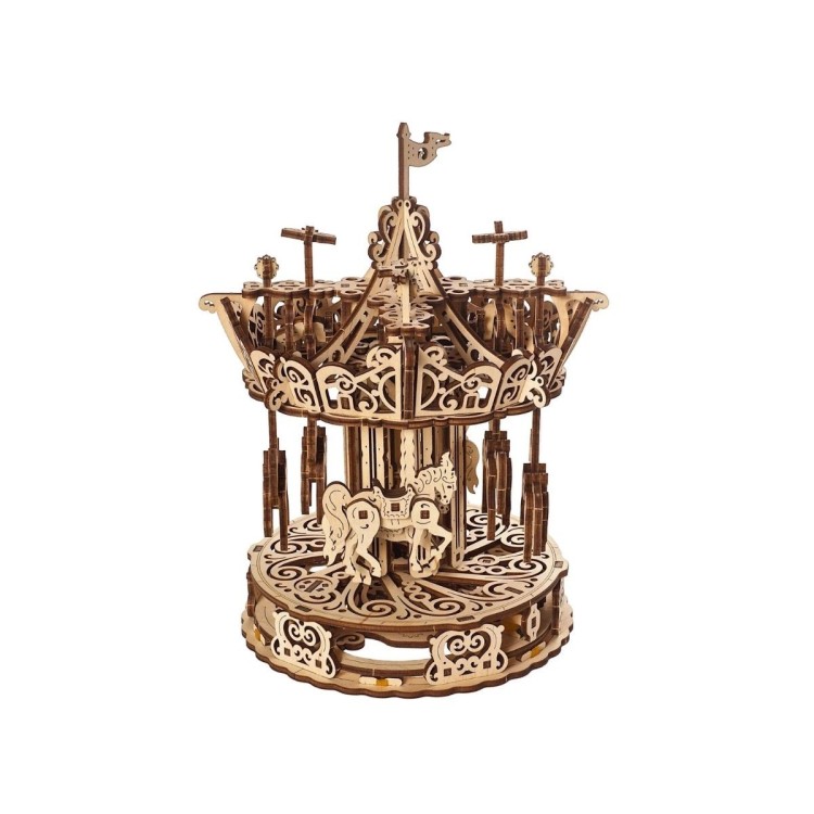 ugears le carrousel automate mecanique vintage maquette bois puzzle 3d
