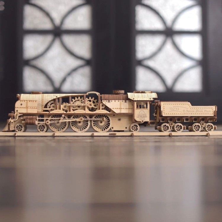 Locomotive V-Express avec Tender - Maquette Mécanique de Train à Vapeur