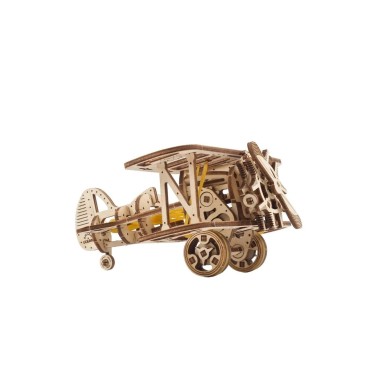 ugears mini biplan 84pcs puzzle 3d mecanique en bois maquette bois puzzle 3d