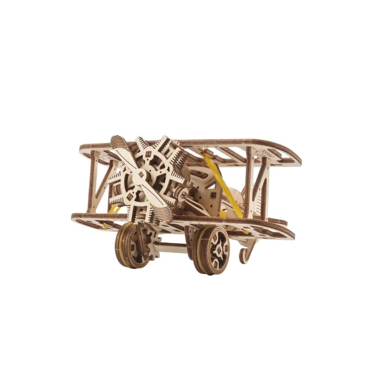 Mini Biplan 84Pcs - Puzzle 3D Mécanique en Bois