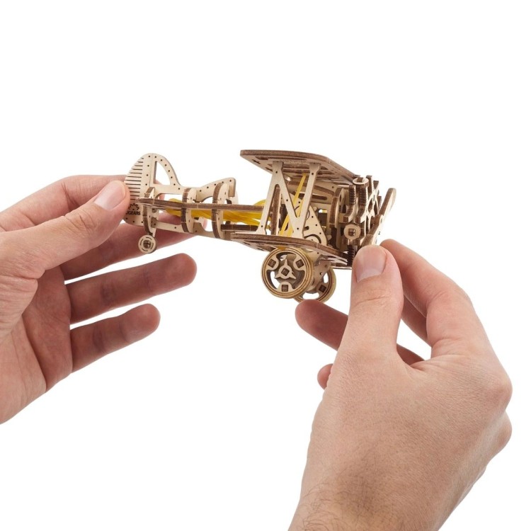 Mini Biplan 84Pcs - Puzzle 3D Mécanique en Bois