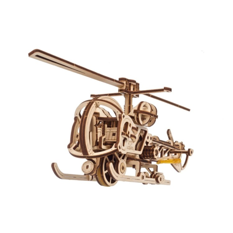 ugears mini helicopter 167pcs puzzle 3d mecanique en bois maquette bois puzzle 3d