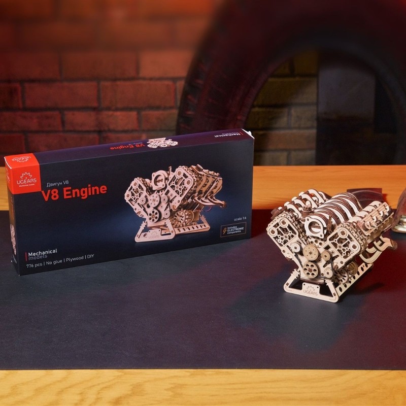 Moteur V8 776Pcs - Puzzle 3D Mécanique en Bois