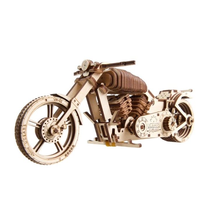 uGEARS MOTO VM 02 Modello meccanico del puzzle di legno di legno di legno di incrociatore 3d