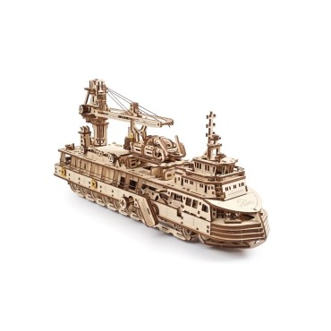 ugears navire oceanographique puzzle 3d mecanique en bois maquette bois puzzle 3d