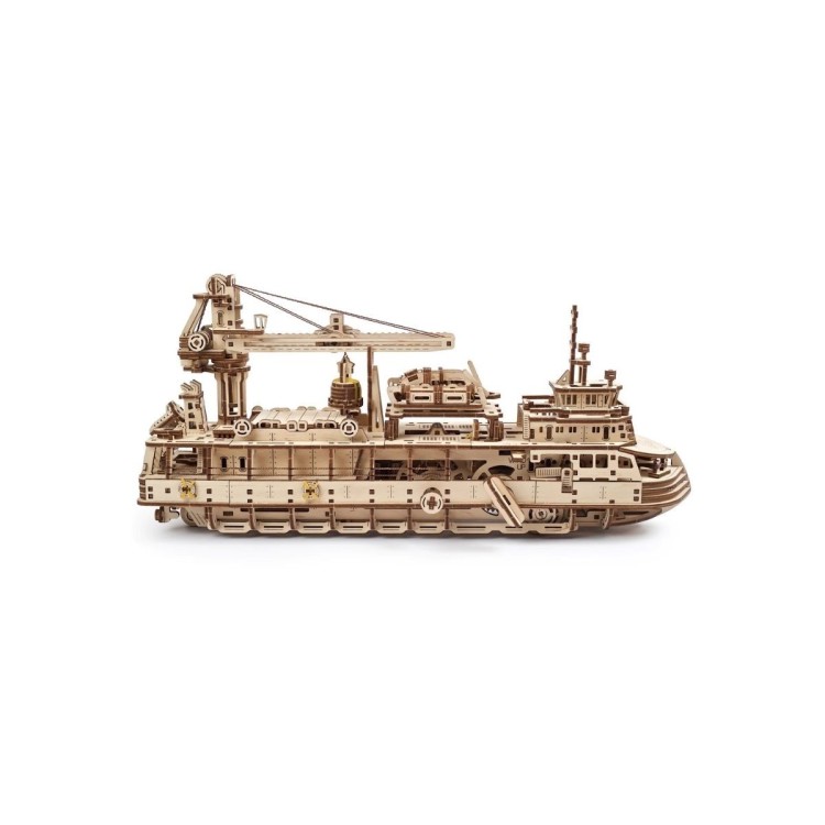 Navire Oceanographique - Puzzle 3D Mécanique en Bois