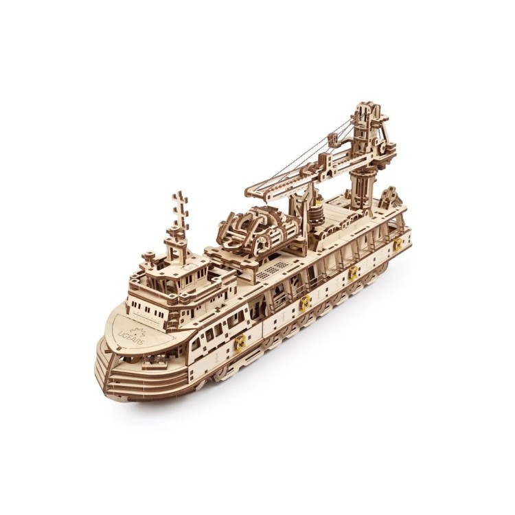 Navire Oceanographique - Puzzle 3D Mécanique en Bois