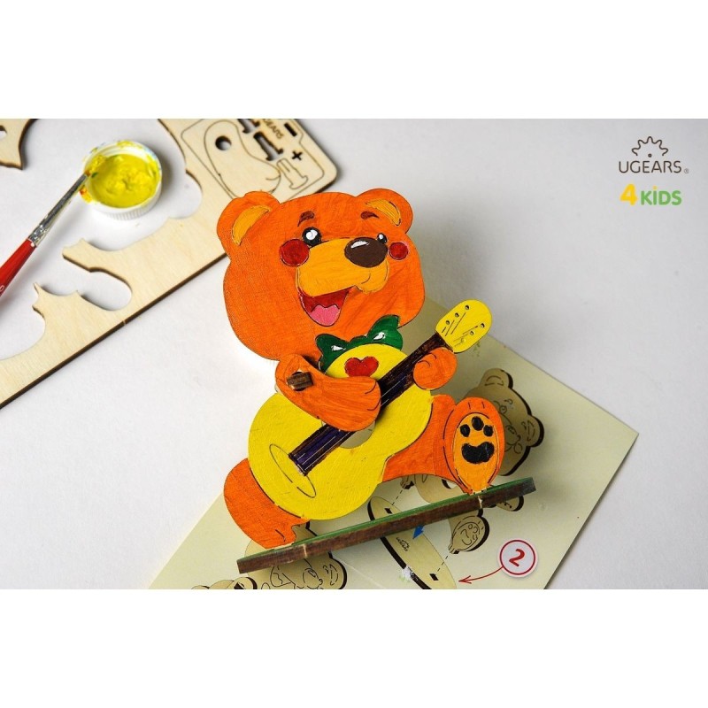 Ourson à Colorier - Maquette 3D en Bois