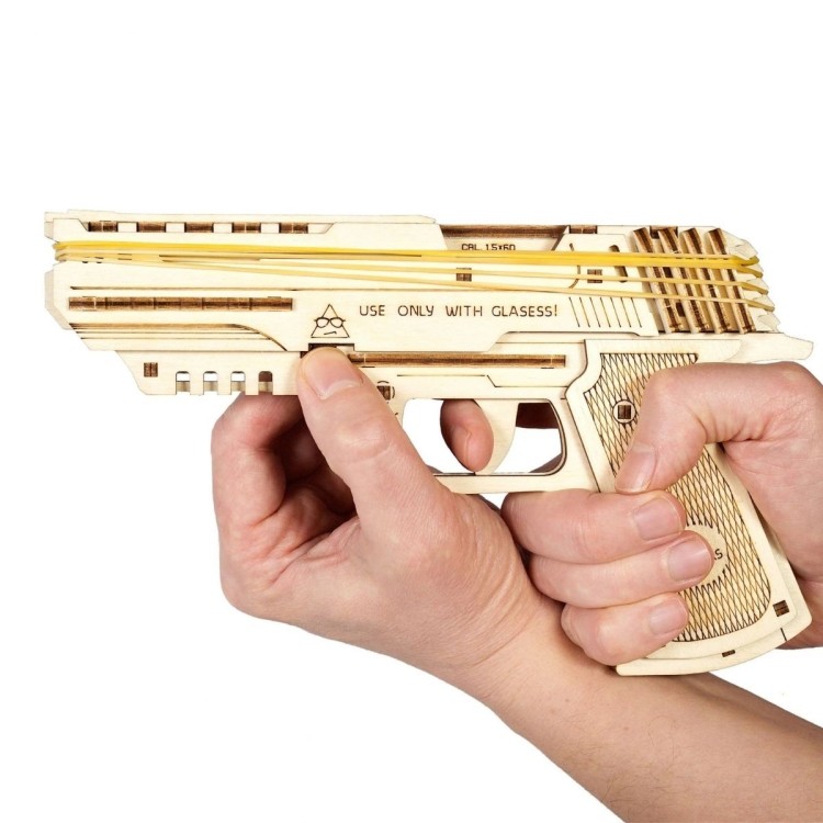 Pistolet Wolf-01 - Puzzle 3D Mécanique Lance-Élastiques