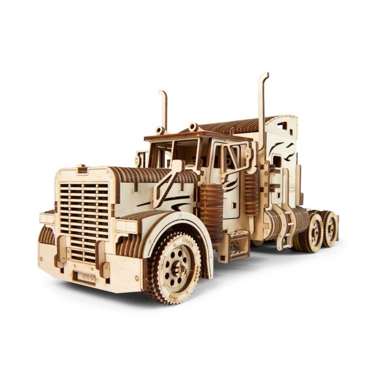 ugears poids lourd vm 03 camion long courrier mecanique maquette bois puzzle 3d