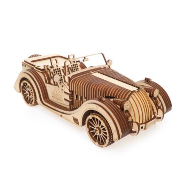 ugears roadster vm 01 voiture de sport mecanique au design retro maquette bois puzzle 3d