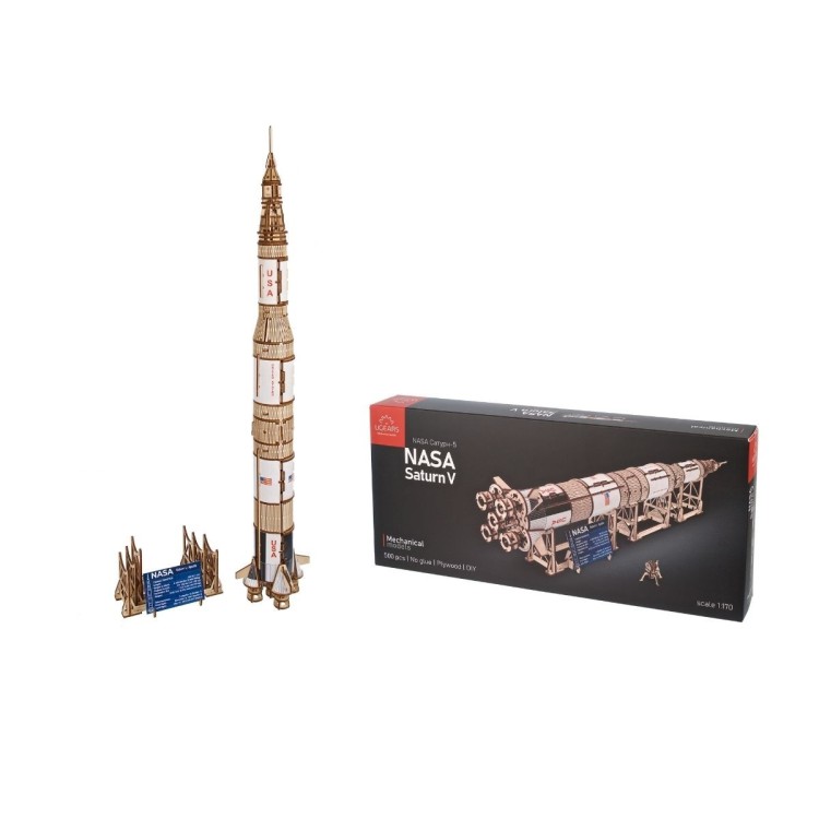 Saturne V Nasa 500Pcs - Puzzle 3D Mécanique en Bois