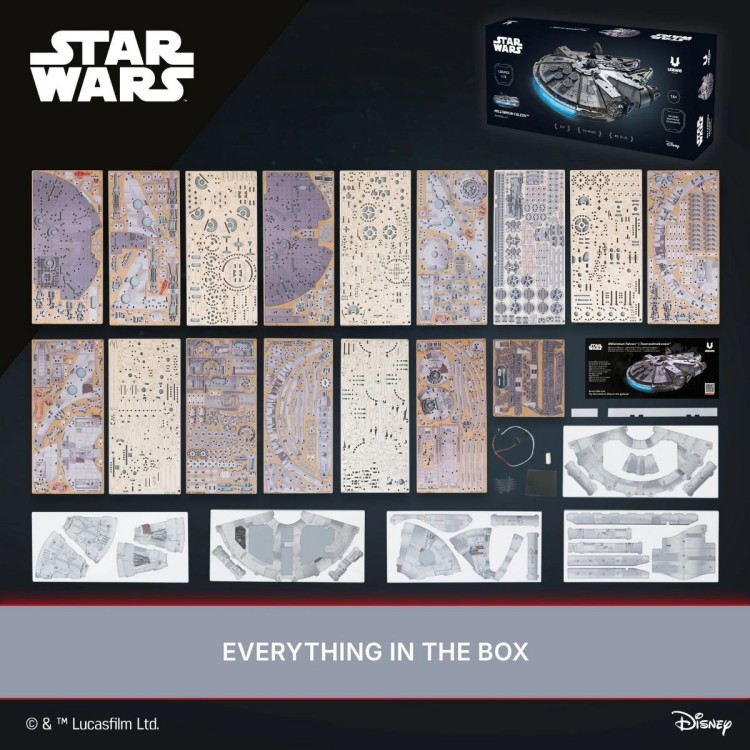Star Wars Faucon Millennium™ 1235Pcs - Puzzle 3D Mécanique en Bois