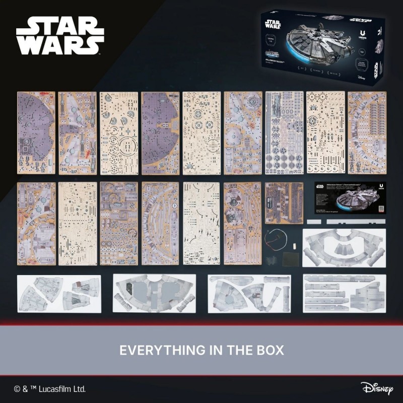Star Wars Faucon Millennium™ 1235Pcs - Puzzle 3D Mécanique en Bois
