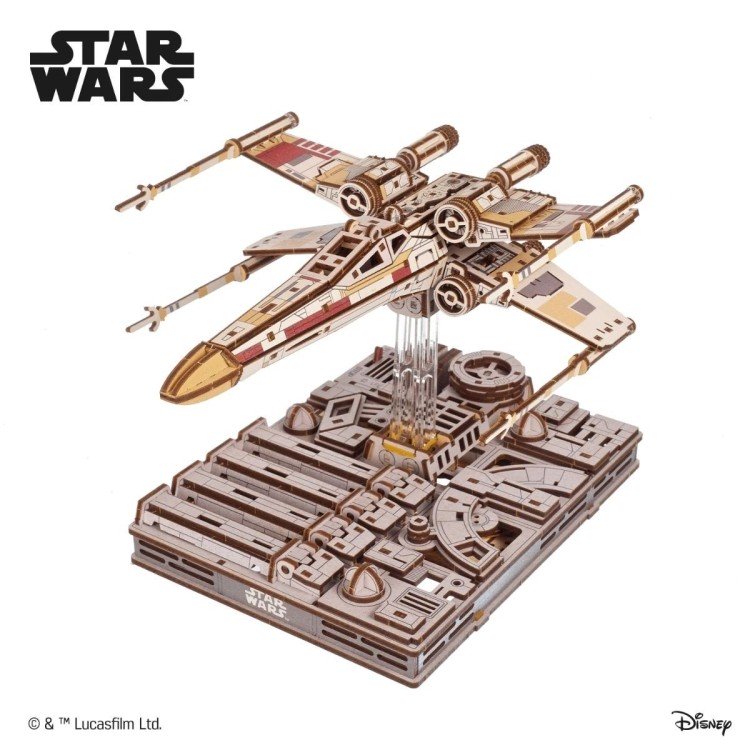 ugears star wars x wing starfighter de luke 455pcs puzzle 3d mecanique en bois maquette bois puzzle 3d