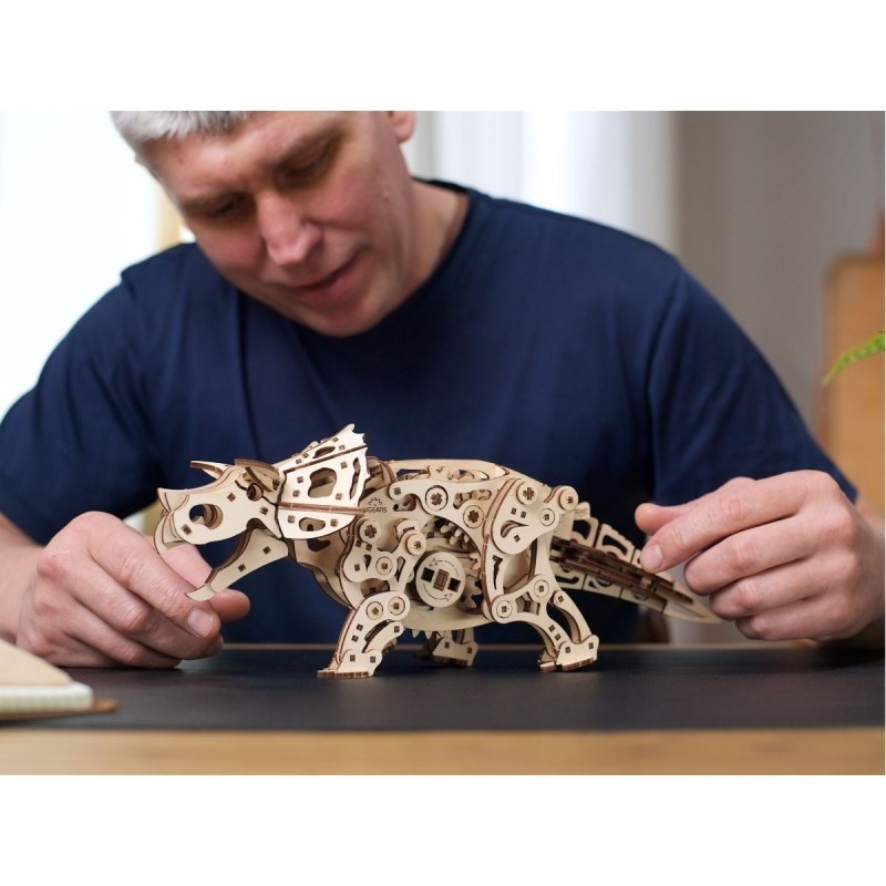 Triceratops 400Pcs - Puzzle 3D Mécanique en Bois