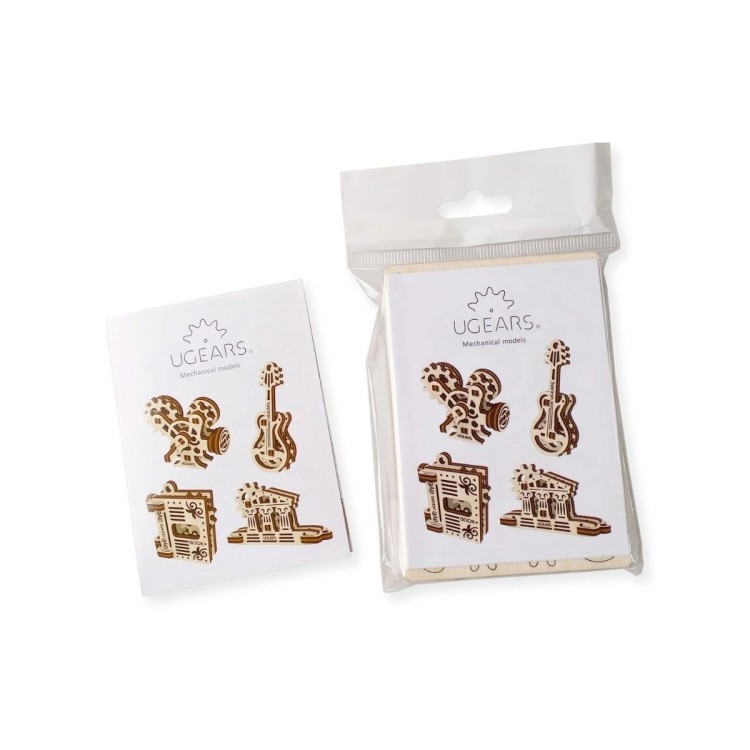 U-Fidget Creation - Set de 4 Mini-Puzzles Thématiques en Bois