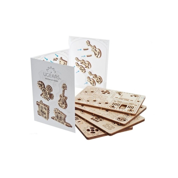U-Fidget Creation - Set de 4 Mini-Puzzles Thématiques en Bois