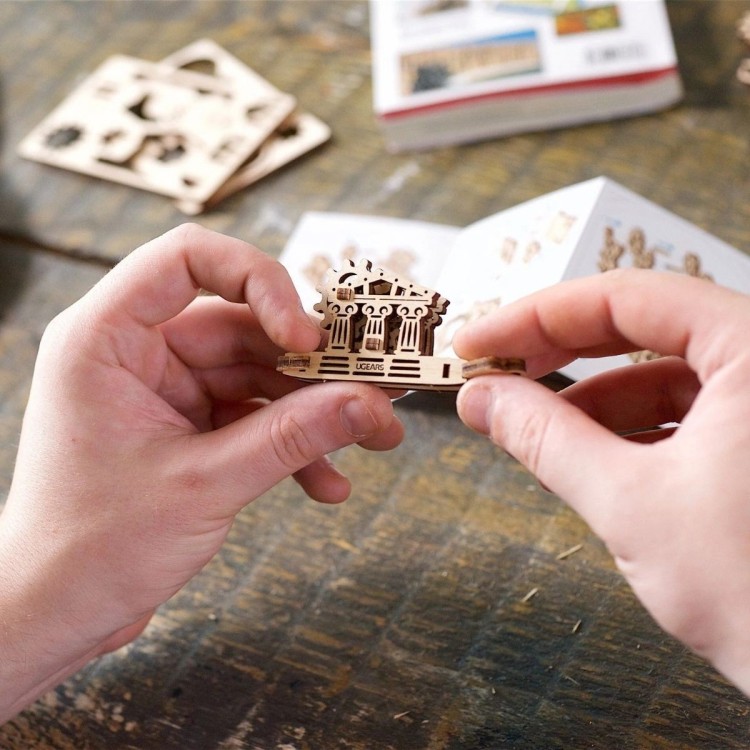 U-Fidget Creation - Set de 4 Mini-Puzzles Thématiques en Bois