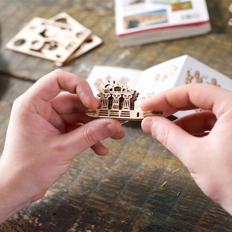 U-Fidget Creation - Set de 4 Mini-Puzzles Thématiques en Bois